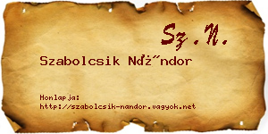 Szabolcsik Nándor névjegykártya